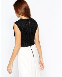 Warehouse Houndstooth Cropped Top
