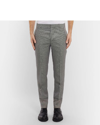 Alexander McQueen Slim Fit Houndstooth Wool Mohair And Silk Blend Suit Trousers
