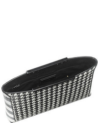 J.Crew Textured Leather Houndstooth Clutch