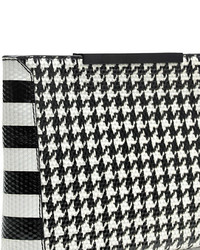 J.Crew Textured Leather Houndstooth Clutch