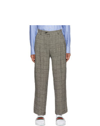 Black Houndstooth Linen Chinos