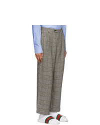 Gucci Black And Off White Prince Of Wales Trousers