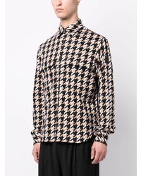 BOSS Houndstooth Pattern Cotton Shirt