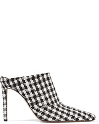 Black Houndstooth Mules