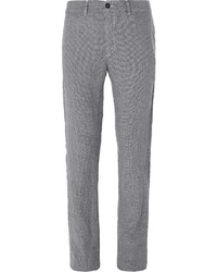 Massimo Alba Winch Slim Fit Houndstooth Linen Trousers