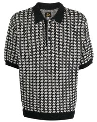 Needles Houndstooth Pattern Knit Polo Shirt