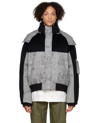 Feng Chen Wang Black Gray Houndstooth Down Jacket