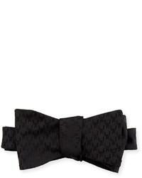 Neiman Marcus Tonal Houndstooth Silk Bow Tie