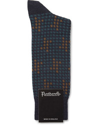 Pantherella Hopton Houndstooth Merino Wool Blend Socks