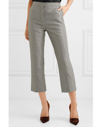 Ralph & Russo Cropped Houndstooth Wool Blend Slim Leg Pants