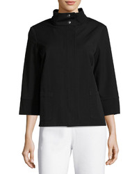 Ming Wang 34 Sleeve Zip Front Jacket Black