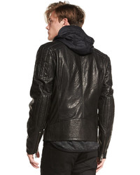 Belstaff Archer Coated Leather Jacket Black