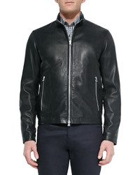 Theory Basic Leather Jacket Black
