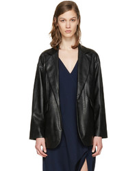 MM6 MAISON MARGIELA Black Faux Leather Jacket