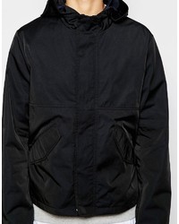 Asos Brand Cropped Hooded Jacket In Black