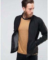 Asos Brand Harrington Jacket With Funnel Neck In Black