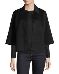 Neiman Marcus Cashmere Collection Luxury Kimono Sleeve Double Face Cashmere Cropped Jacket