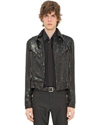 CNC Costume National Sequined Faux Leather Jacket