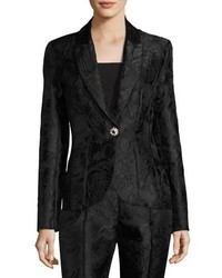 St. John Collection Avani Rose Jacquard Jacket Black