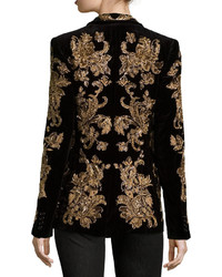 Ralph Lauren Collection Yvette Beaded Two Button Jacket Black