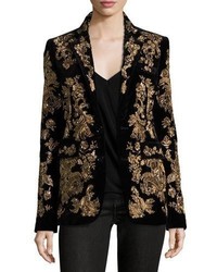 Ralph Lauren Collection Yvette Beaded Two Button Jacket Black