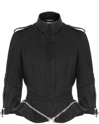 Alexander McQueen Cotton Jacket With Zipped Peplum