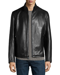 Andrew Marc Dorset Leather Jacket Black