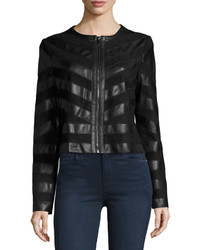 Bagatelle Faux Leather And Faux Suede Jacket Black