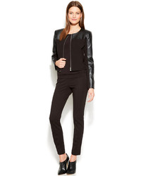 Calvin Klein Faux Leather Trim Convertible Jacket
