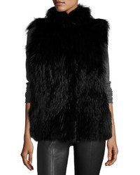 GORSKI Fox Fur Jacket W Removable Down Sleeves Black