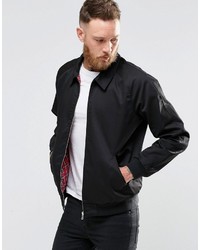 Asos Harrington Jacket In Cotton Fabric In Black