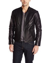 John Varvatos Collection Short Zip Leather Jacket
