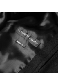 Alexander McQueen Leather Panelled Cashmere Blouson Jacket