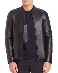 Emporio Armani Long Sleeve Leather Jacket
