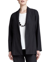 Eileen Fisher Long Washable Crepe Shawl Collar Jacket Petite