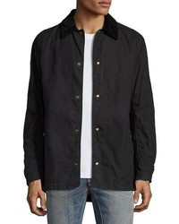 Belstaff Lydden Waxed Cotton Shirt Jacket Black