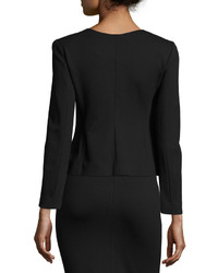 Armani Collezioni Milano Jersey Belted Zip Front Jacket Black