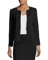 Armani Collezioni Milano Jersey Belted Zip Front Jacket Black