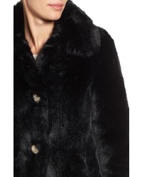 Kate Spade New York Jewel Button Faux Fur Jacket