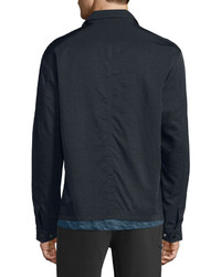 Vince Nylon Twill Shirt Jacket Black