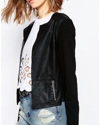Only Pu Jacket With Contrast Sleeves