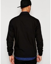 Pull&Bear Coach Jacket In Black With Poppers