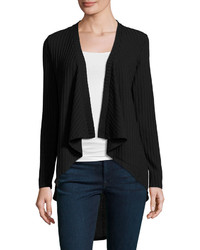 Neiman Marcus Ribbed Open Front Jacket
