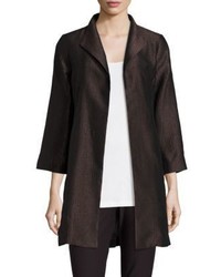 Eileen Fisher Silk Cotton Open Front Jacket
