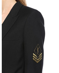 Saint Laurent Single Breasted Gabardine Jacket W Logo