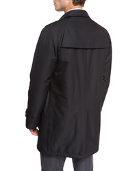 Ermenegildo Zegna Single Breasted Macintosh Jacket Black