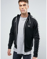 Fred Perry Sports Authentic Hooded Track Jacket In Black