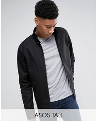 Asos Tall Harrington Jacket With Funnel Neck In Black