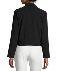 Laundry by Shelli Segal Tie Front Crepe Jacket Black