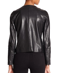 Max Mara Weekend Leather Woven Panel Jacket